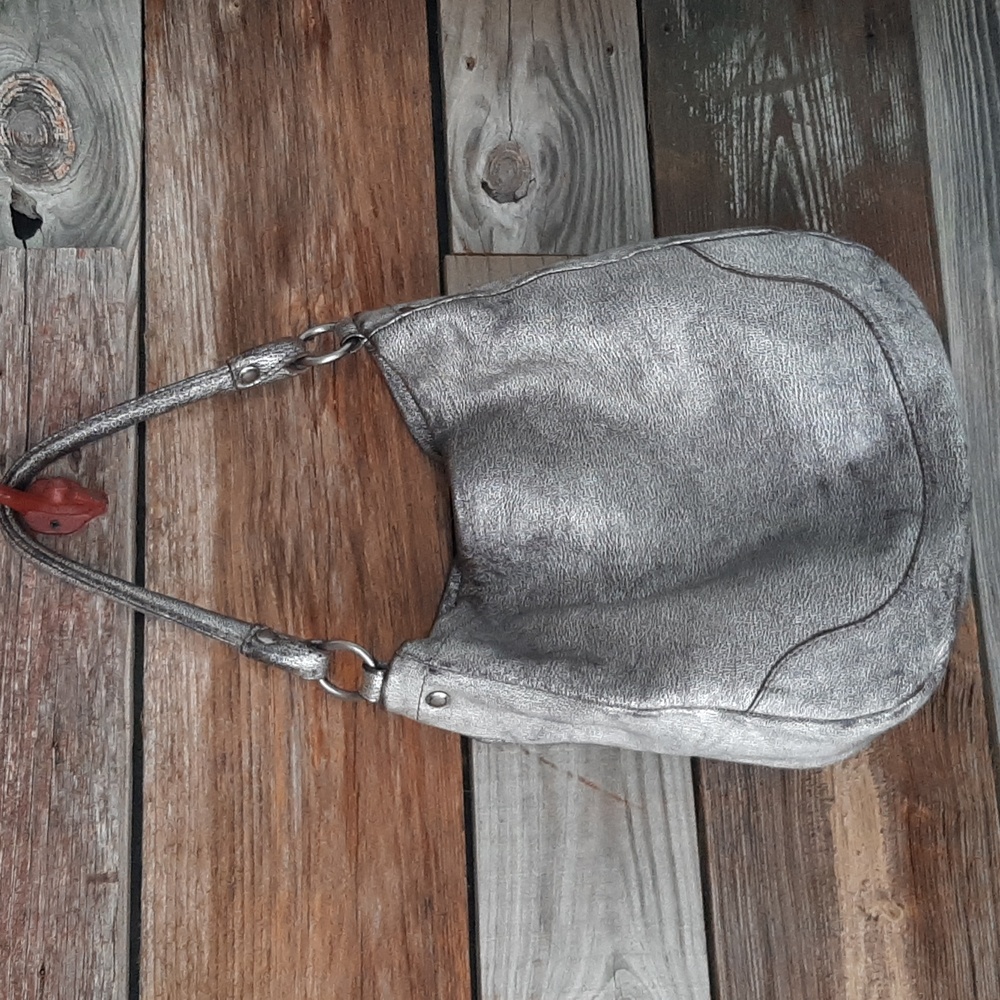 FRYE Melissa Leather Hobo/Shoulder/Crossbody Bag .. Silver